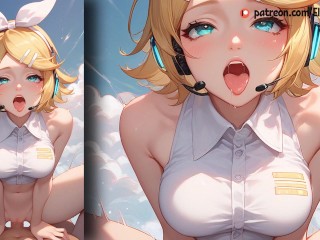 Kagamine Rin shows off her perfect body and boobs