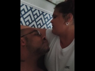 He loves my throat spit on his cock and in his mouth.