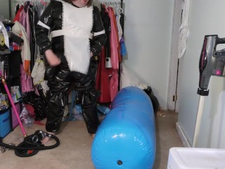 Heavy PVC Gasmask Breathplay and Vibrator Inflatable Hump