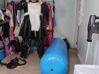 Heavy PVC Gasmask Breathplay and Vibrator Inflatable Hump