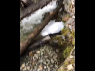 Risky Outdoor Pissing & Cumming During A Morning Walk At A Hot Springs Resort In B.C. Canada