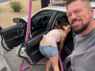 Girl at Car Wash Gives Jamie Stone a Blowjob