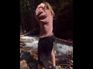 outdoorsy babe flashes you her ass