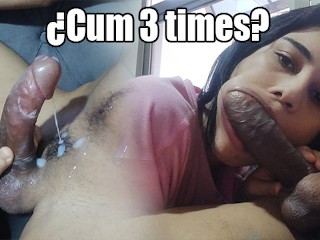 She is Addicted! A blowjob, a handjob and 3 huge cumshots, can you do it?