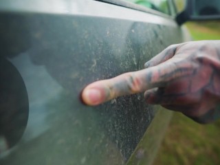 Rough Anal Fuck and A Cumshot for Hot Car Wash with Tattooed Woman - Naughty Outdoors Adventure