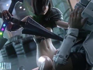 Yuffie showing off her shinobi interrogation technique