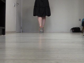 ASMR. The sound of heels. Milf in high heels.