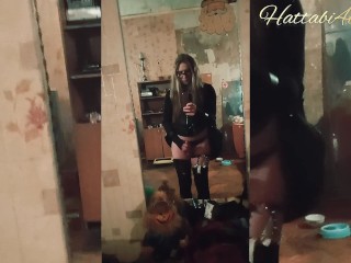 Hot femboy squirting pleasure in front of the mirror