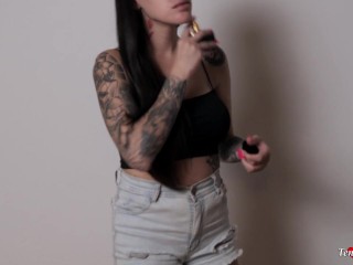 Tattoo alt latina submissive babe with big fake tits gets fucked by big hard dick