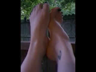 Outdoor Foot Worship Take My Long Socks Off