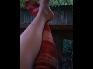 Outdoor Foot Worship Take My Long Socks Off