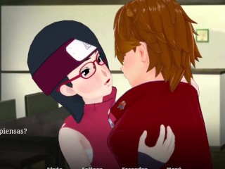 Follando y seduciendo a la bella Sarada Uchiha - Jump Harem