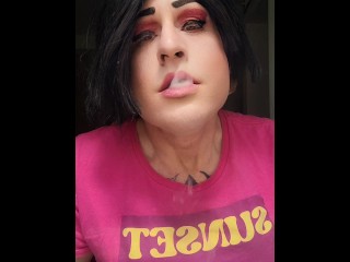 Early morning smoke sesh getting weed stoned with your favorite transgirl.