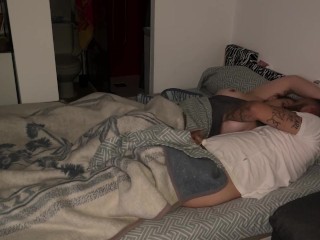 I warm up his cock in the early morning until I manage to fuck him