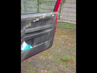 Pissing with an erection in a public car park out of my neighbours car