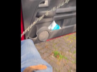 Pissing with an erection in a public car park out of my neighbours car