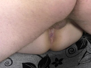 Close-up creampie deep inside cheating hairy pussy!