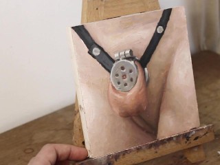 Metal and Straps Cock Cage - JOI of Painting Episode 125