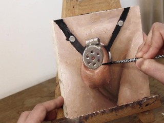 Metal and Straps Cock Cage - JOI of Painting Episode 125