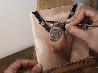 Metal and Straps Cock Cage - JOI of Painting Episode 125