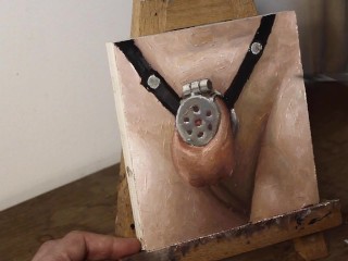 Metal and Straps Cock Cage - JOI of Painting Episode 125