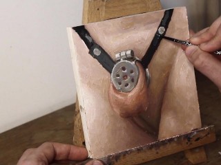 Metal and Straps Cock Cage - JOI of Painting Episode 125