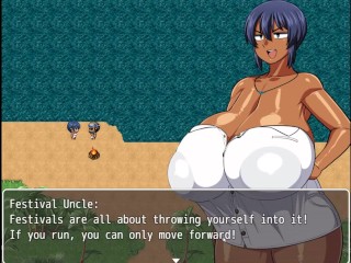 Tanned Girl Natsuki [ HENTAI Game ] Ep.11 the village chief masturbate on her while she is changing