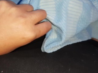 My work colleague licked my pussy under a blanket in the field so no one could see