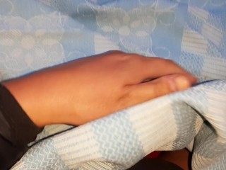 My work colleague licked my pussy under a blanket in the field so no one could see