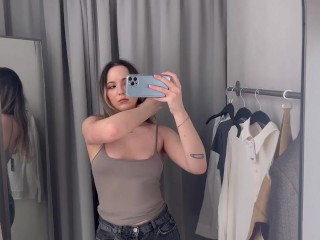 see through try on haul sexy girl trying on haul transparent clothes
