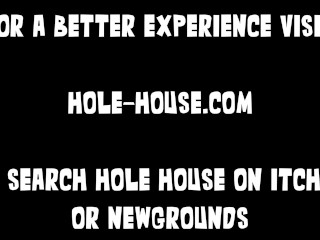 Hole House Gameplay - Starfire Anal Dildo Riding Through Glory Hole
