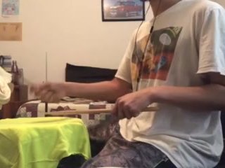 parents moaning in the other room while i'm playing drums 8