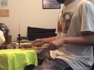 parents moaning in the other room while i'm playing drums 8