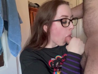 Sucking Cock & Licking Balls (Shoots His Load On My Pretty Face + Tongue!!)