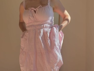 Thick Ass Amateur Blonde Getting Dressed - Dresses Try On Haul