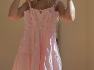 Thick Ass Amateur Blonde Getting Dressed - Dresses Try On Haul