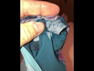 Sniffing, Licking, Jerking, & Cumming in My Wife’s Dirty Panties then Shoving Them In My Mouth