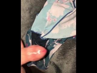 Sniffing, Licking, Jerking, & Cumming in My Wife’s Dirty Panties then Shoving Them In My Mouth