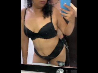 my friend's stepsister records herself in front of the mirror while I fuck her