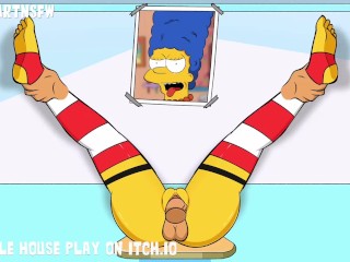 Marge Simpson Hole House Game - Creampie Bondage Cumpilation Moaning Orgasms