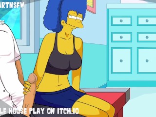 Marge Simpson Hole House Game - Creampie Bondage Cumpilation Moaning Orgasms