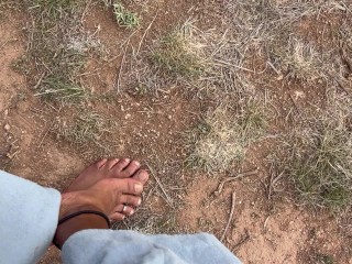 Super Sexy Bare Feet Walking in Flip Flops