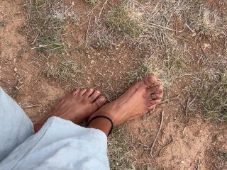 Super Sexy Bare Feet Walking in Flip Flops