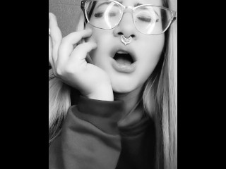 B&W anal cumshot smoking girl