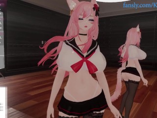 Vtuber KanakoVT gets TEASED and VIBED by chat till she SQUIRTS (Uncensored Catgirl Hentai)