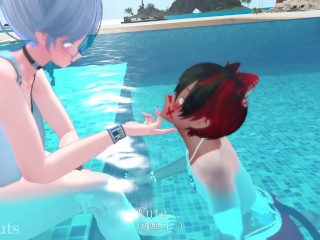 VIPSluts -  Sexy Korean MILF Mommy Shows Cute Femboy a Good Time at the Pool