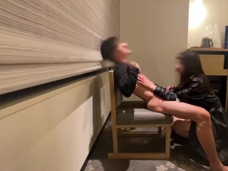 Sex with a girlfriend who looks good in a long leather coat