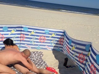 Horny stepsister fucked by the sea, we were not alone. Holiday fuck Laluna-Love