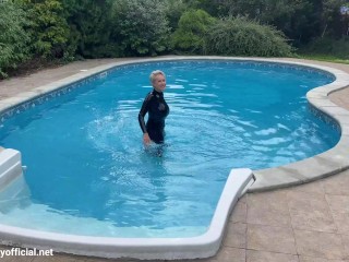 Angel Wicky POV blowjob, tittyfucking in latex