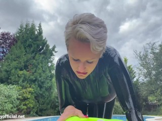 Angel Wicky POV blowjob, tittyfucking in latex